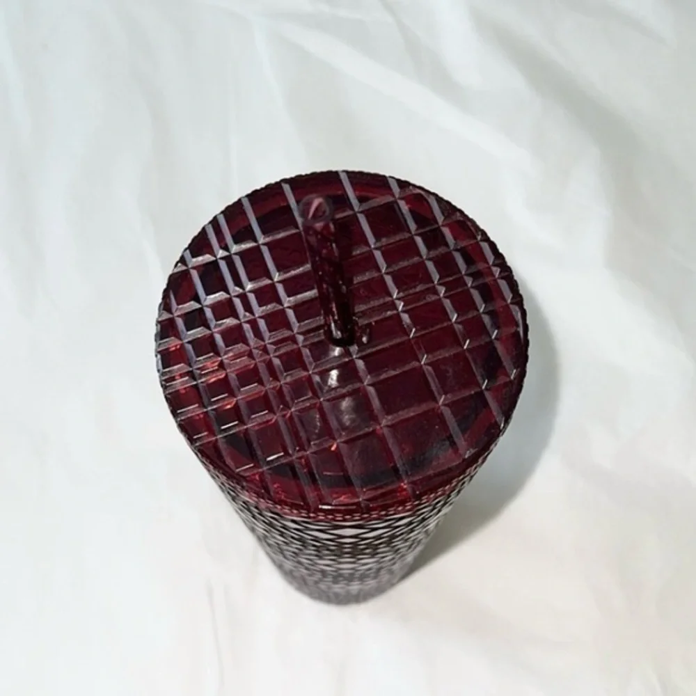 Starbucks Crystal Jeweled Merlot‎ Red Iridescent Studded Cup Tumbler 24oz